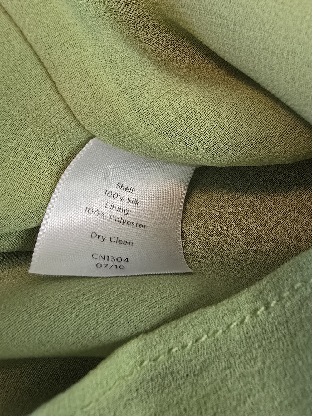 Talbots Silk Green Sleeveless Ruffle-Detail Shell Top Sz 12 - Picture 4 of 4